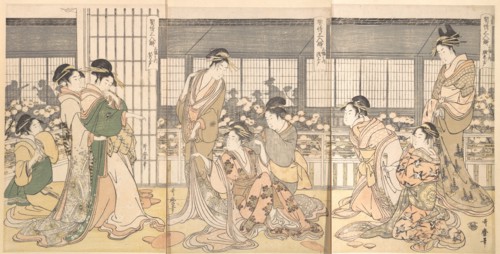 Three Intoxicated Courtesans, 1790s. Creator: Kitagawa Utamaro.