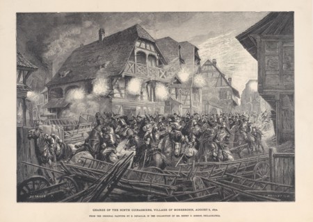Charge of the Ninth Cuirassiers, Village of Morsbronn, August 6, 1870, 1874-1900. Creators: Georges Léon Alfred Perrichon, Georges Massias.