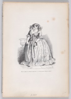 She posed herself as a superior owl, and was just a ridiculous owl from Scenes from..., ca. 1837-47. Creator: François Rouget.