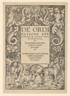 Title-border with Three Stags and a Hind, early 16th century. Creator: Hans Cranach.