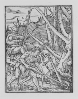 Adam digging, from The Dance of Death, ca. 1526, published 1538. Creator: Hans Lützelburger.