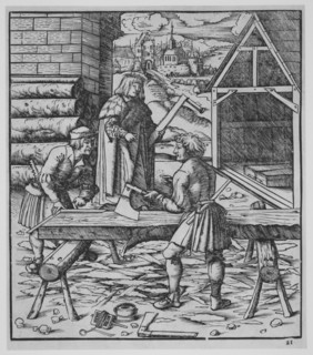 Carpenters, ca.1500. Creator: Hans Burgkmair, the Elder.