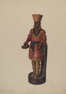 Cigar Store Indian, c. 1936. Creator: Walter Hochstrasser.
