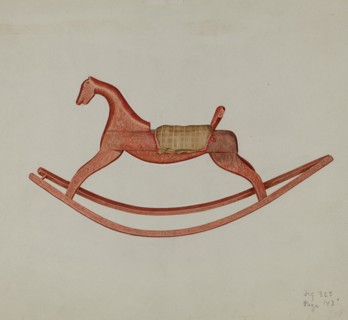 Wooden Rocking Horse, 1937. Creator: Helen E. Gilman.