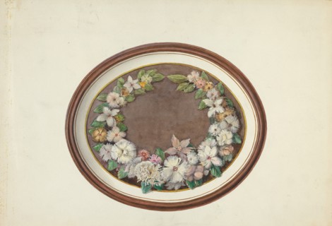 Feather Wreath Oval Frame, 1935/1942. Creator: Esther Hansen.