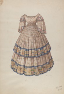 Dress with Hoop Skirt, 1935/1942. Creator: Mary E Humes.