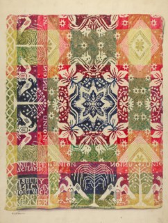 Double Faced Blanket, 1935/1942. Creator: Edith Magnette.