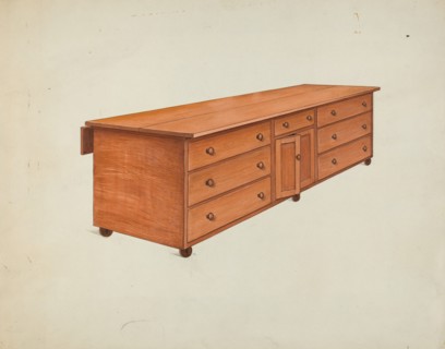 Shaker Tailor's Work Bench, c. 1936. Creator: Ray Holden.