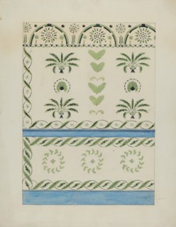 Stencilled Wall Decoration, c. 1936. Creator: Ray Holden.