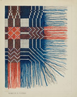 Woven Coverlet (Detail), c. 1937. Creator: Magnus S. Fossum.