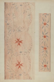 Stencilled Wall (From an Inn), c. 1937. Creator: Ray Holden.