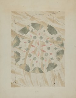 Detail of Stencilled Wall, c. 1937. Creator: Ray Holden.
