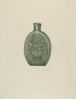 American Glass Flask, c. 1937. Creator: William Kieckhofel.