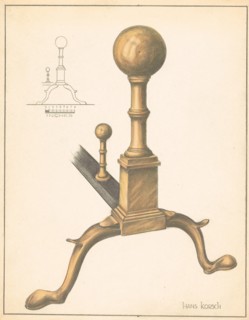 Andiron (one of pair), c. 1937. Creator: Hans Korsch.