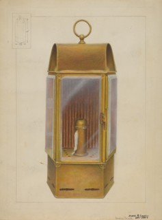 Wardroom Lamp from "Constitution", c. 1937. Creator: James M. Lawson.