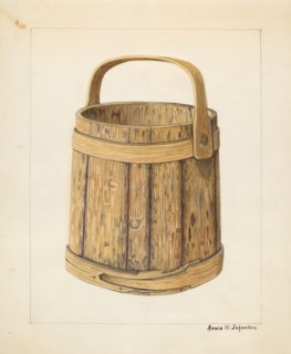 Wooden Sugar Bucket, c. 1938. Creator: Annie B Johnston.