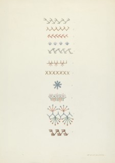 Embroidery: Technique Demonstration, c. 1938. Creator: William Kieckhofel.