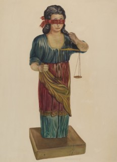 Figure of Justice, c. 1938. Creator: Elmer R. Kottcamp.