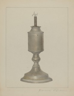 Whale Oil Lamp, c. 1938. Creator: Cora Parker.