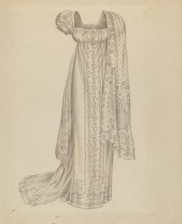 Wedding Dress with Scarf, c. 1939. Creator: Melita Hofmann.