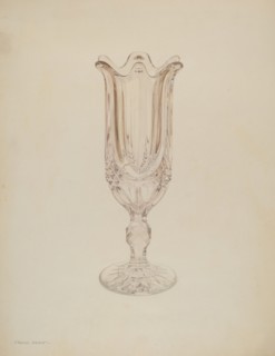 Glass Celery Holder, c. 1939. Creator: Frank M Keane.