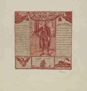 Printed Textile of George Washington, c. 1939. Creator: Joseph Lubrano.