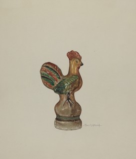 Chalkware Rooster, c. 1940. Creator: Elmer R. Kottcamp.