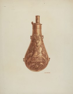 Powder Flask, c. 1940. Creator: Randolph F Miller.