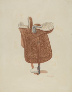 Child's Side Saddle, c. 1940. Creator: Randolph F Miller.