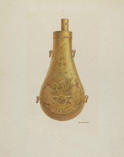 Powder Flask, c. 1940. Creator: Randolph F Miller.