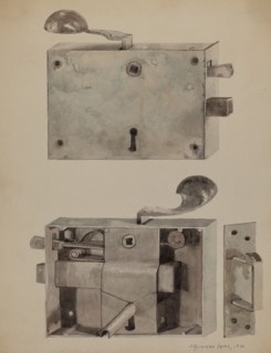 Wrought Iron Lock, 1936. Creator: J. Howard Iams.