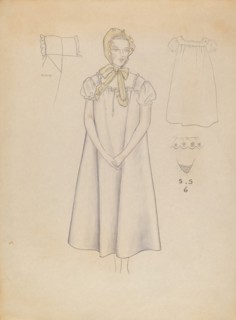 Nightgown and Cap, 1935/1942. Creator: Melita Hofmann.