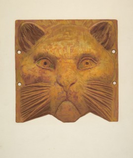 Cast Iron Cat's Head, 1935/1942. Creator: Jane Iverson.
