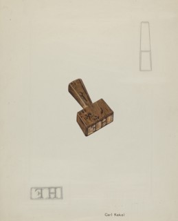 Wooden Stamp, 1935/1942. Creator: Carl Keksi.