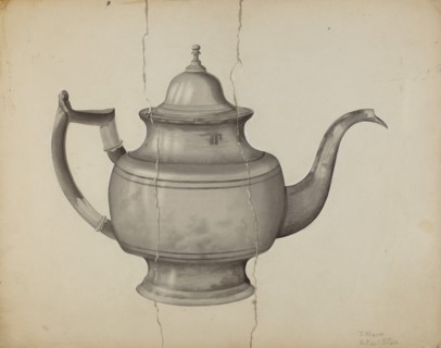 Pewter Teapot, 1935/1942. Creator: Samuel O. Klein.