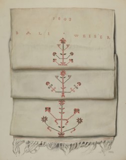 Pa. German Embroidered Towel, 1935/1942. Creator: Frances Lichten.