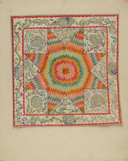 Applique & Patchwork Coverlet, 1935/1942. Creator: George Loughridge.