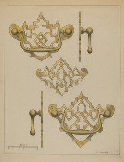 Drawer Pulls and Key Plate, c. 1936. Creator: Philip Johnson.