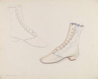 Quaker Wedding Shoes, c. 1936. Creator: Gwyneth King.
