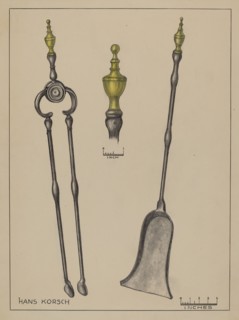 Fire Shovel and Tongs, c. 1936. Creator: Hans Korsch.