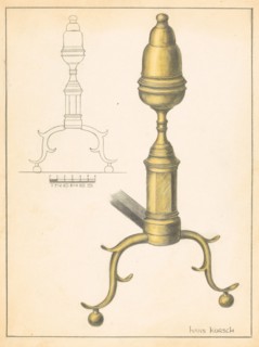 Andiron (one of pair), c. 1936. Creator: Hans Korsch.