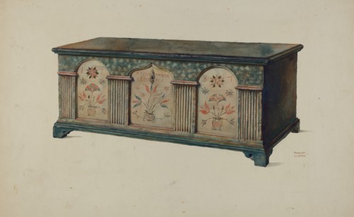 Pa. German Chest, c. 1936. Creator: Frances Lichten.