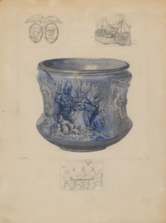 Bowl: "Sinking of the Maine", c. 1936. Creator: Edith Magnette.