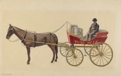 Toy Milk Wagon, c. 1937. Creator: Henry Granet.