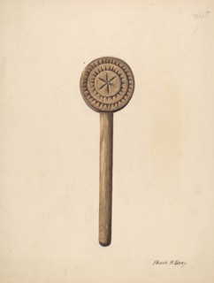 Wooden Butter Stamp, c. 1937. Creator: Frank Gray.
