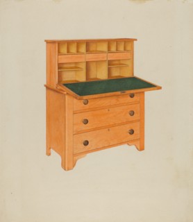 Shaker Desk, c. 1937. Creator: John W Kelleher.
