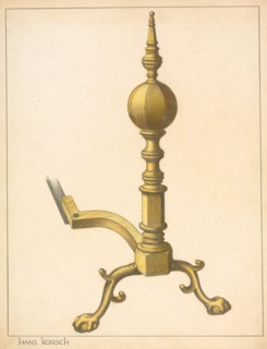Andiron (one of pair), c. 1937. Creator: Hans Korsch.