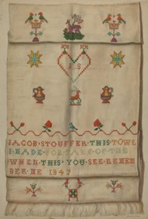 Pa. German Show Towel, c. 1937. Creator: Frances Lichten.