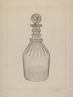 Clear Glass Decanter, c. 1937. Creator: Raymond Manupelli.
