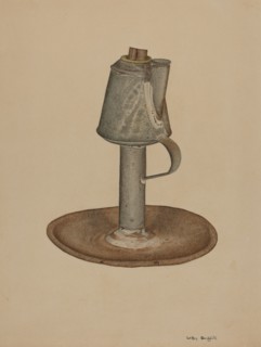 Camphene Lamp, c. 1939. Creator: LeRoy Griffith.